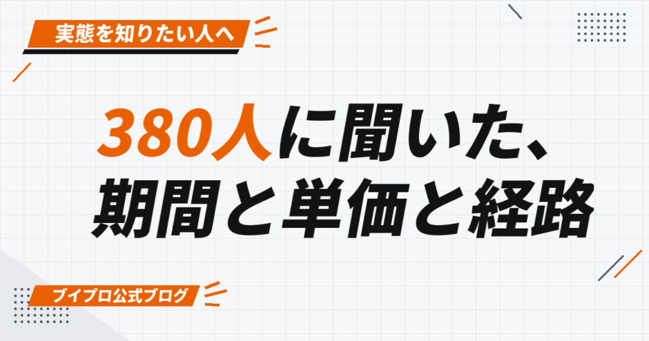 380人に聞いた、 期間と単価と経路