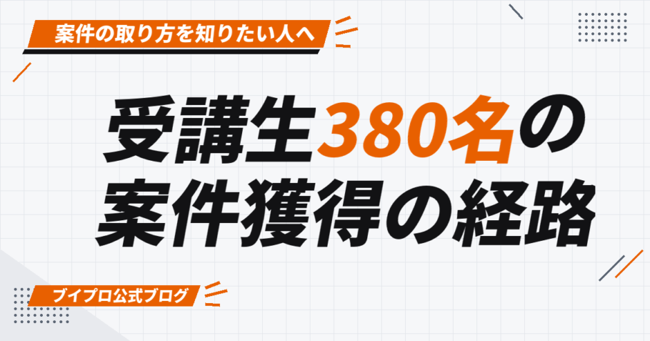 受講生380名の 案件獲得の経路