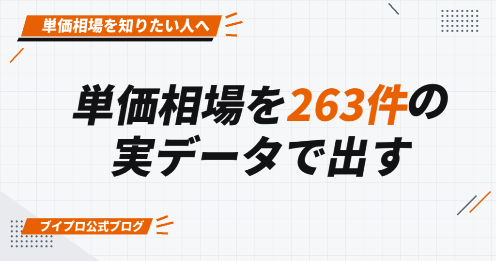 単価相場を263件の 実データで出す