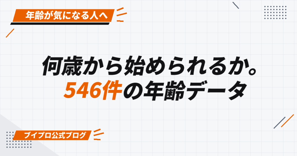 何歳から始められるか。 546件の年齢データ